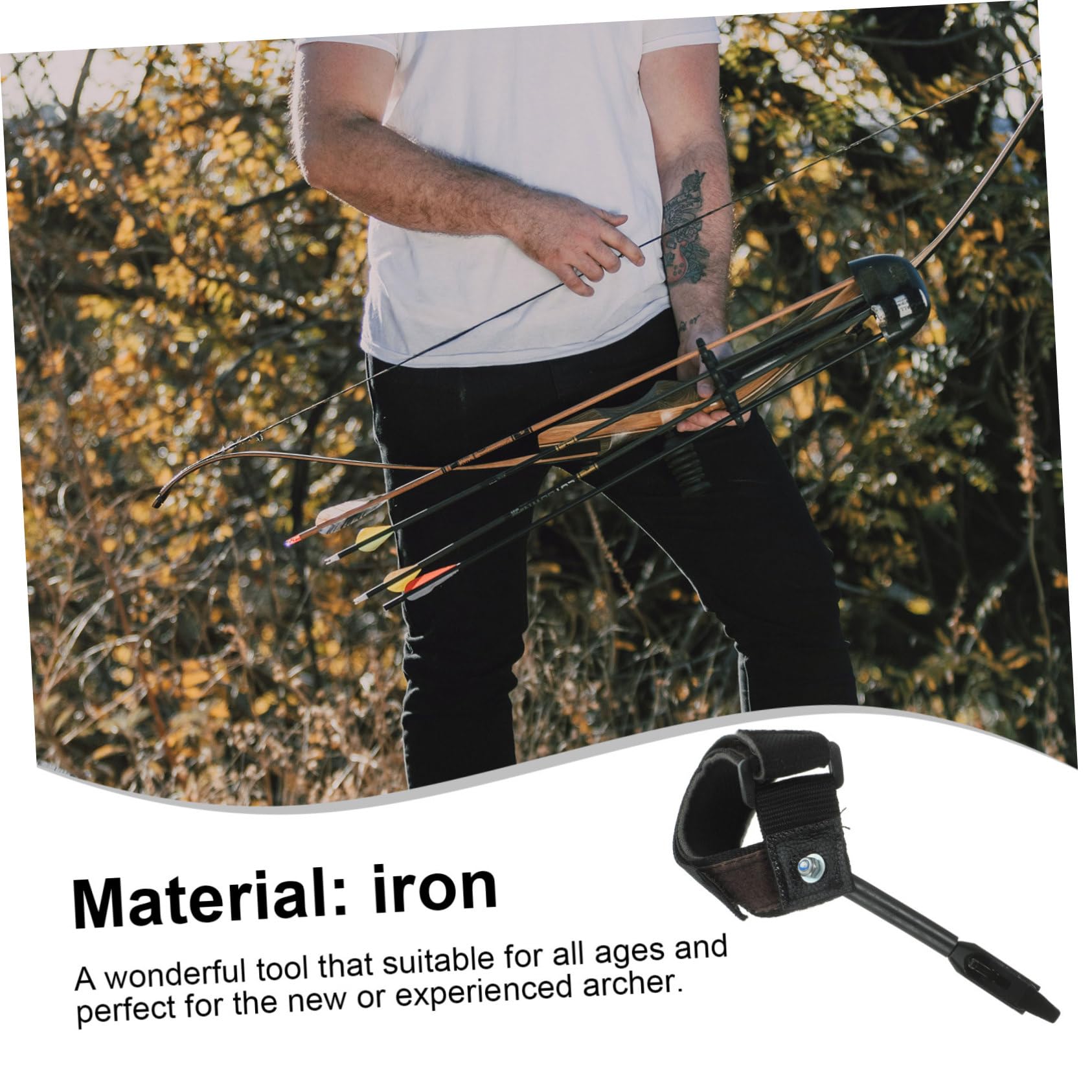 LIOOBO Recurve Aid for Recurve Made of Sturdy Material Adjustable Strap Improve Accuracy Black Caliper