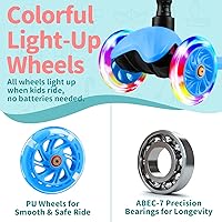 Vista 50 de BELEEV Patinete A1 para niños de 2 a 6 años, 3 ruedas para niños y niñas, ruedas iluminadas, altura ajustable, inclinación para conducir, cubierta