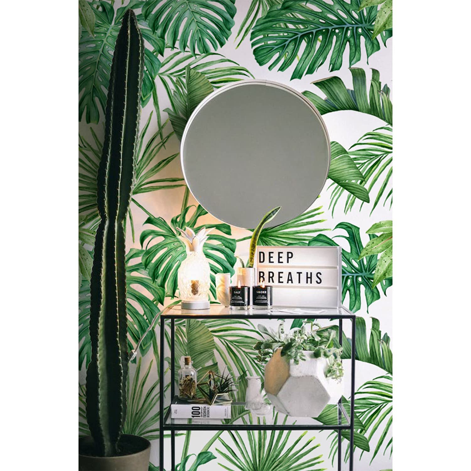 Papier peint panoramique monstera 250x104cm pour deco salon et chambre