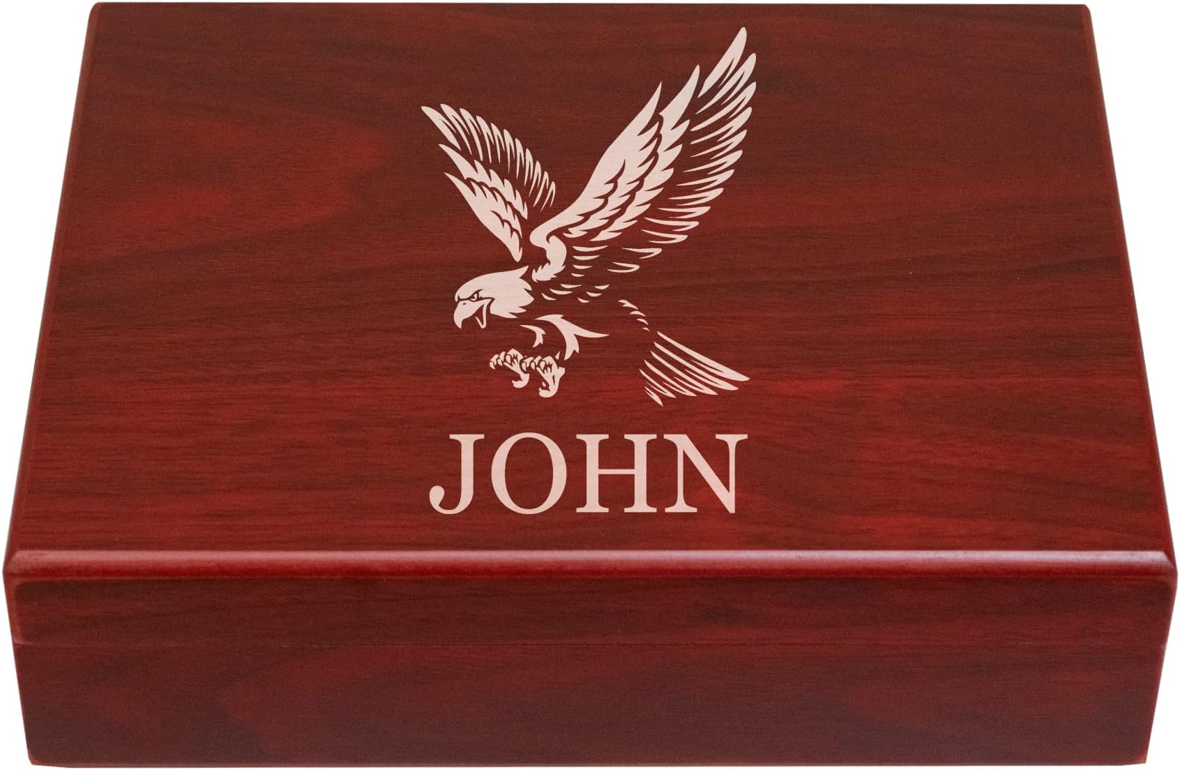 Personalized Wooden Box, Engraved Memory Gift for Him, Christmas, Father's Day, Man Cave, Husband Groomsman (Small)