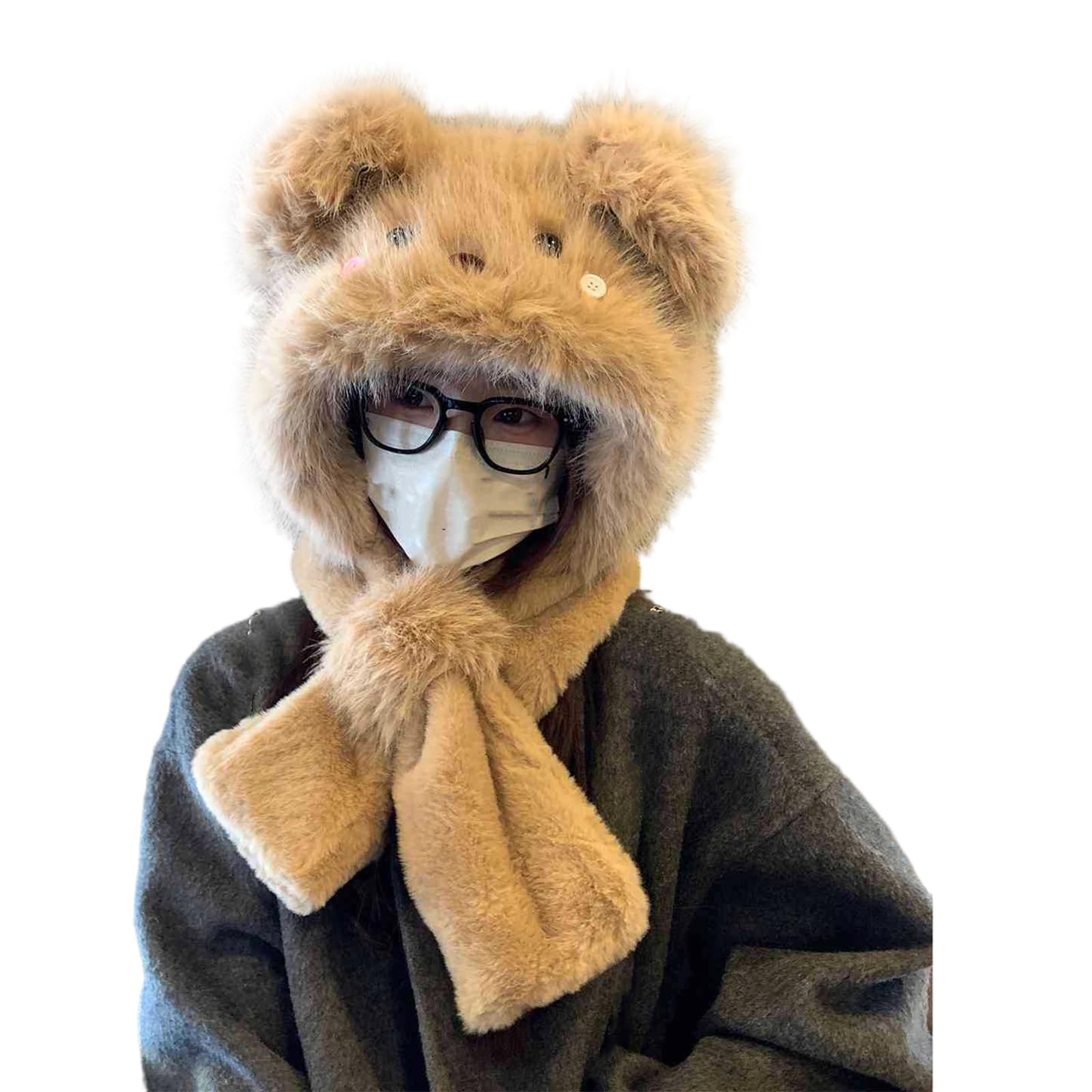 Furry Bear Warm Earflaps Caldo Trapper Cappello per Sci Skateboard Spessa Ushanka per il Freddo Unisex Trapper