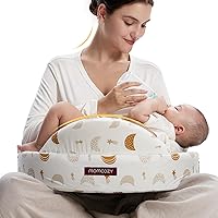 Vista 12 de Momcozy Innovadora almohada de lactancia con valla de seguridad, espuma viscoelástica firme y elástica, soporte ergonómico estable y comodidad