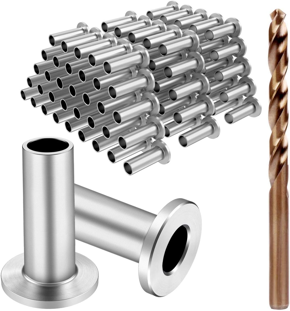 120 Pack Stainless Steel Protector Sleeves for 1/8" 5/32" or 3/16" Deck Cable Railing, for Wood/Composite Posts, T316 Marine Grade