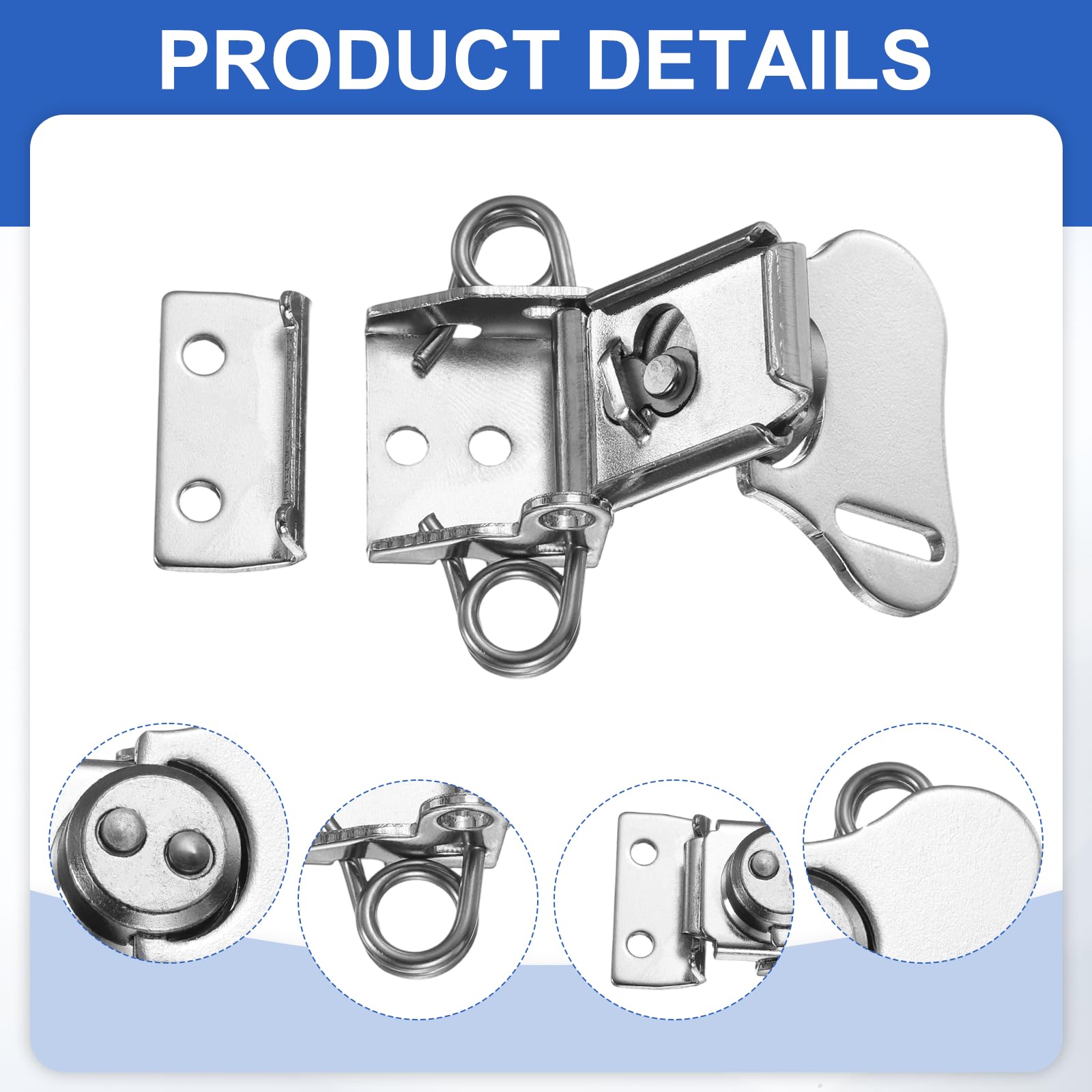 PATIKIL 2.17x2.05" Spring Loaded Butterfly Twist Latch - Image 3