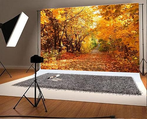 Miniatura 3 de DASHAN Fondo de bosque de hojas de otoño de 7 x 5 pies para fotografía, boda, otoño, follaje, fiesta, despedida de soltera, cumpleaños, viajes al