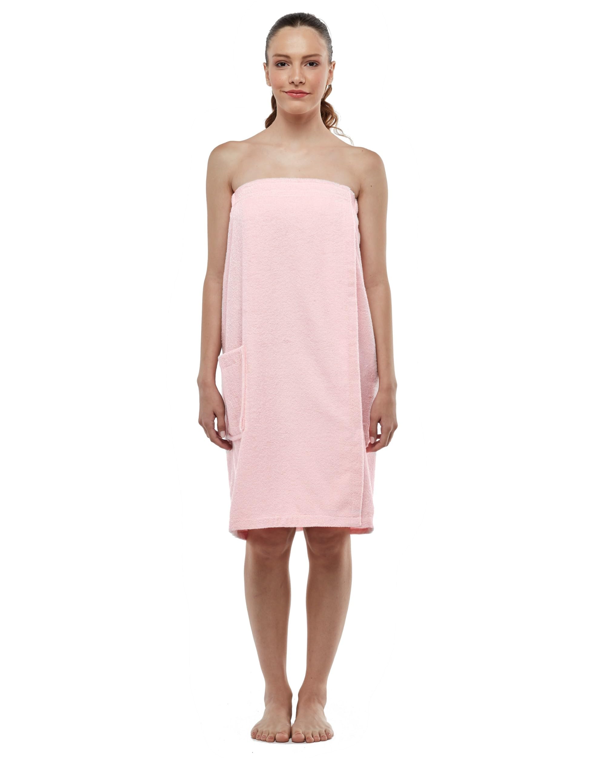 ESKYMODE Womens Terry Cotton Bath Robe Wrap, Women's Spa Shower Towel Bathrobe