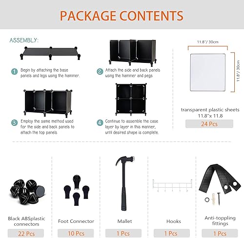 Miniatura 8 de HOMIDEC 6-Cube Storage Organizer, Closet Organizer Storage Shelf Bookcase Bookshelf with Metal Hammer, Storage Cubes Organizer Cabinet for Kids,