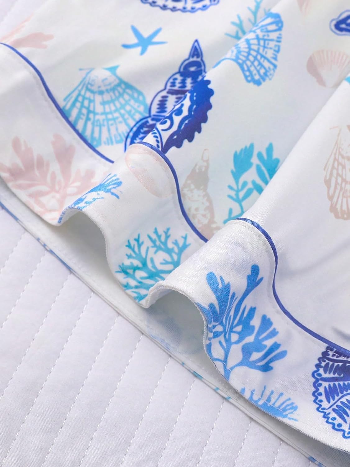 Women's 2 Piece Summer Ocean Print Pajama Sets Starfish Shell Sleepwear Short Sleeve Nightwear Soft Lounge Sets - Image 6