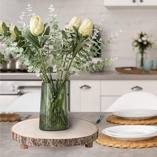 Miniatura 7 de Caydo Rebanada de madera de 11 a 13 pulgadas con patas para centros de mesa de boda, fiestas temáticas de bosque, reuniones familiares, baby