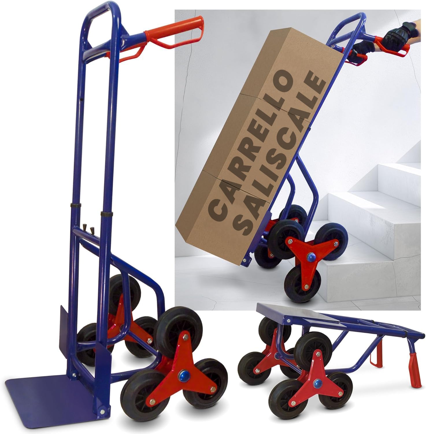 Carrello per carichi pesanti con forche pieghevoli - Ruote non