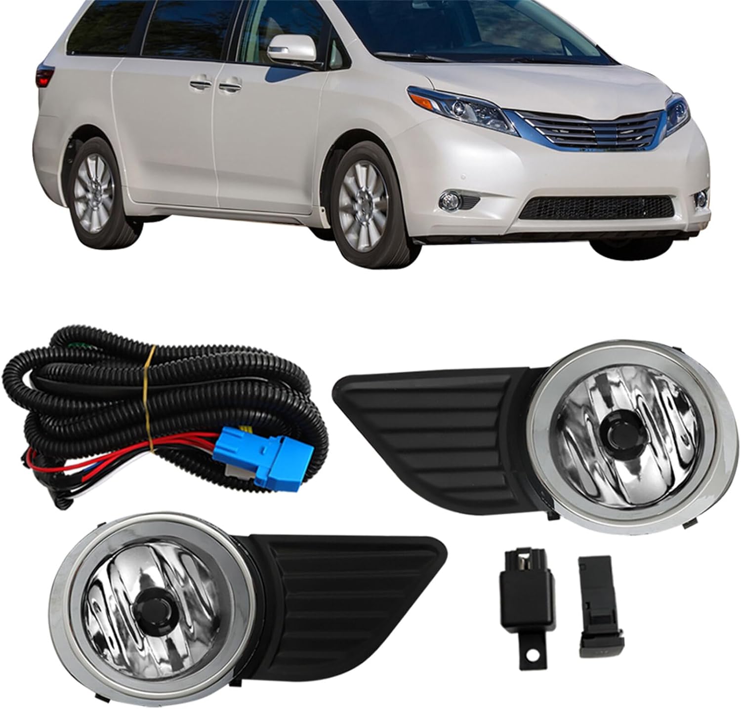 labwork Fog Lights Assembly Replacement for Toyota Sienna 2011-2017 Clear Lens Bumper Fog Lamp LeftRight Side 8122008020 TO1038146