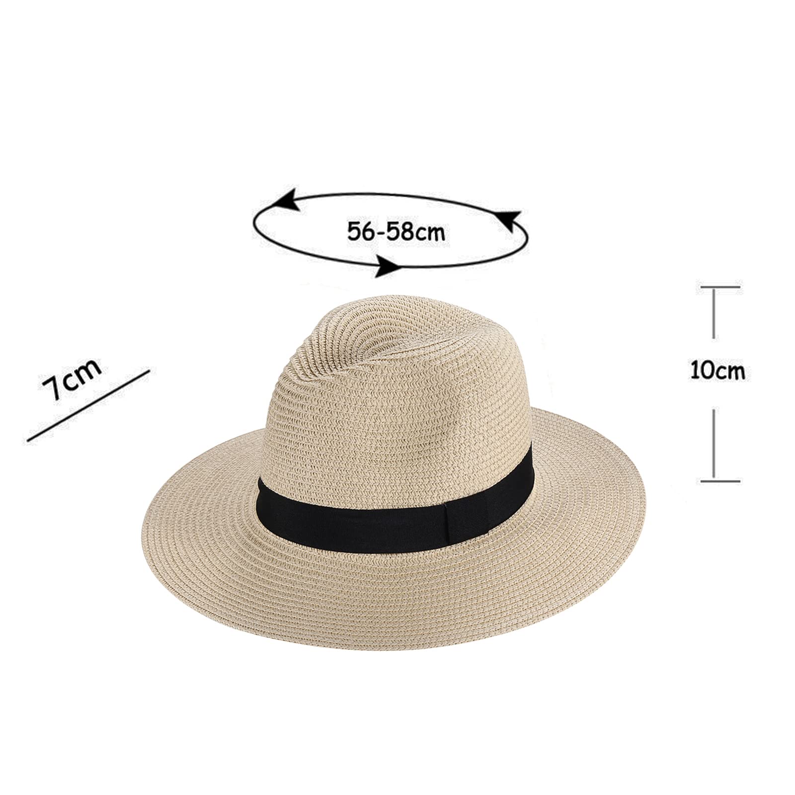 Chapeaux de Soleil Chapeau d'été pour Femmes, Chapeau Large, Bord Large, Paille, Pliable, nœud Papillon, Protection UV
