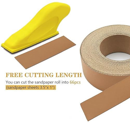 Vista 21 de Kit de lijadora de mano, papel de lija micro lijadora de 1 pulgada, papel de lija de 40 granos con 1 herramienta de lijado de detalles