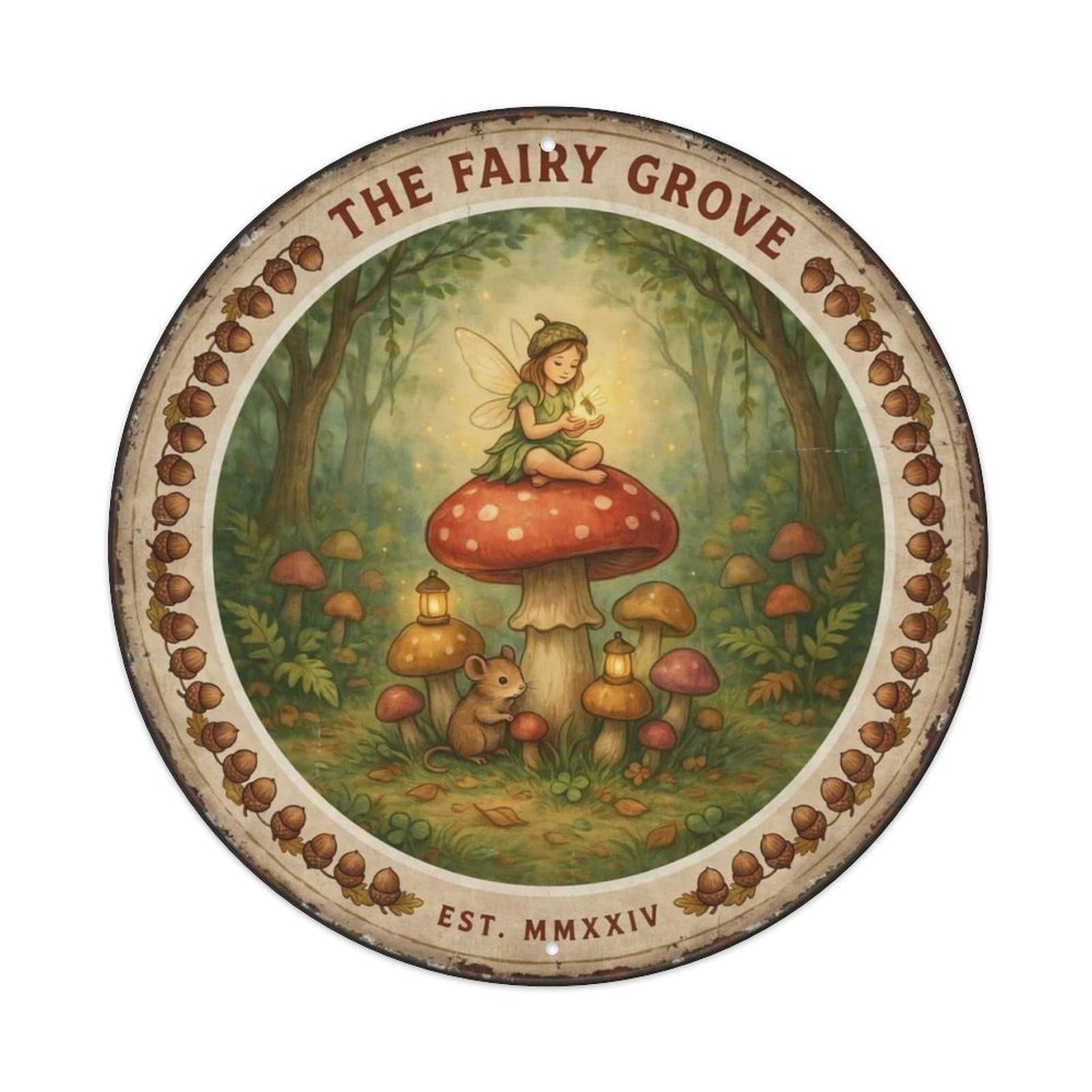 Hummingbird Whisperer Fairy Metal Tin Sign Plaque