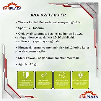 Baymax BX-2500 Comfort Antifog Şeffaf Buğu Yapmayan Çizilmez Gözlük