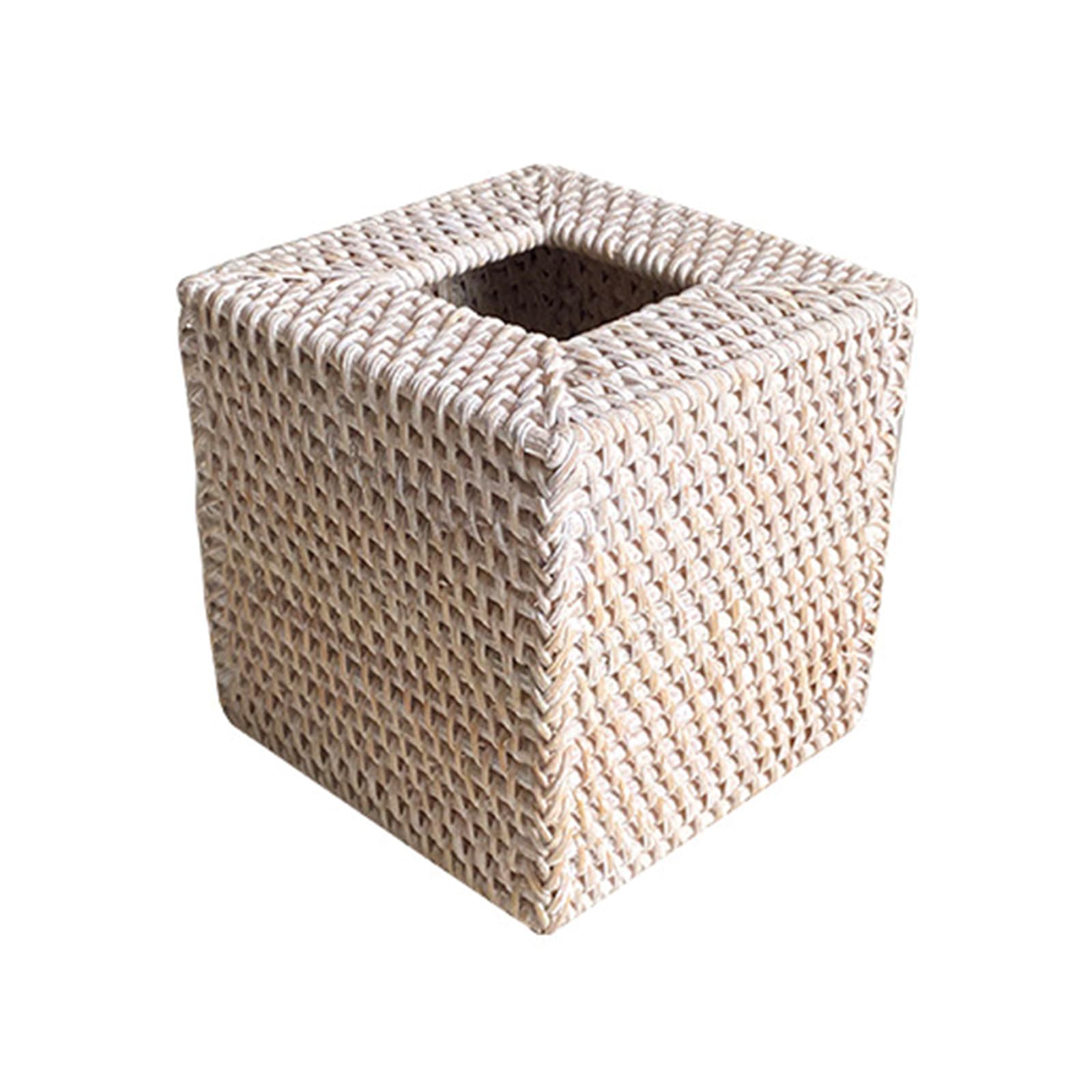 Caramels Handwoven Square Tissue Holder with Organizers Home Accessory for Bathroom and Daily Use Table Tissue Holder
