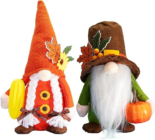 Halloween Decorations Halloween Gnome Decor 2Pcs Handmade Swedish Tomtes Plush Ornaments with Spider Bat - Home Table Doll Gifts for Halloween,