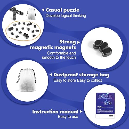 Miniatura 3 de Juego de ajedrez magnético, juego de mesa portátil de batalla intelectual y estrategia para noche de juegos familiares, juego de estrategia de