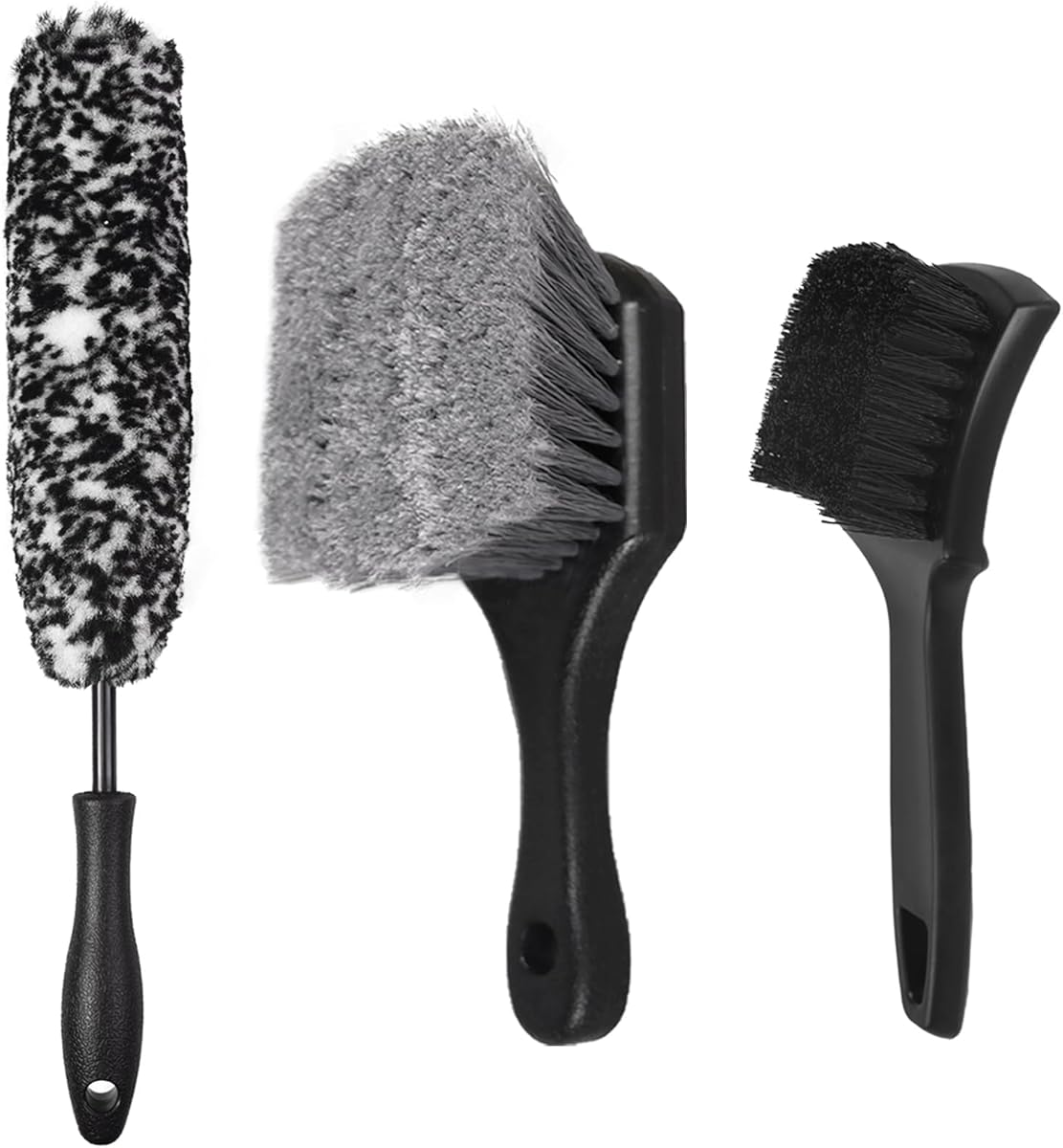 Car Wheel & Tire Brush Set, Wheel Cleaner Brush, Soft & Stiff Bristle Cleaning Brush, Wheel Brushes for Cleaning Wheels, Rim Brush for Car Body Exterior Surface, Carpet, Truck, SUV, RV, Motorcycle : Automotive