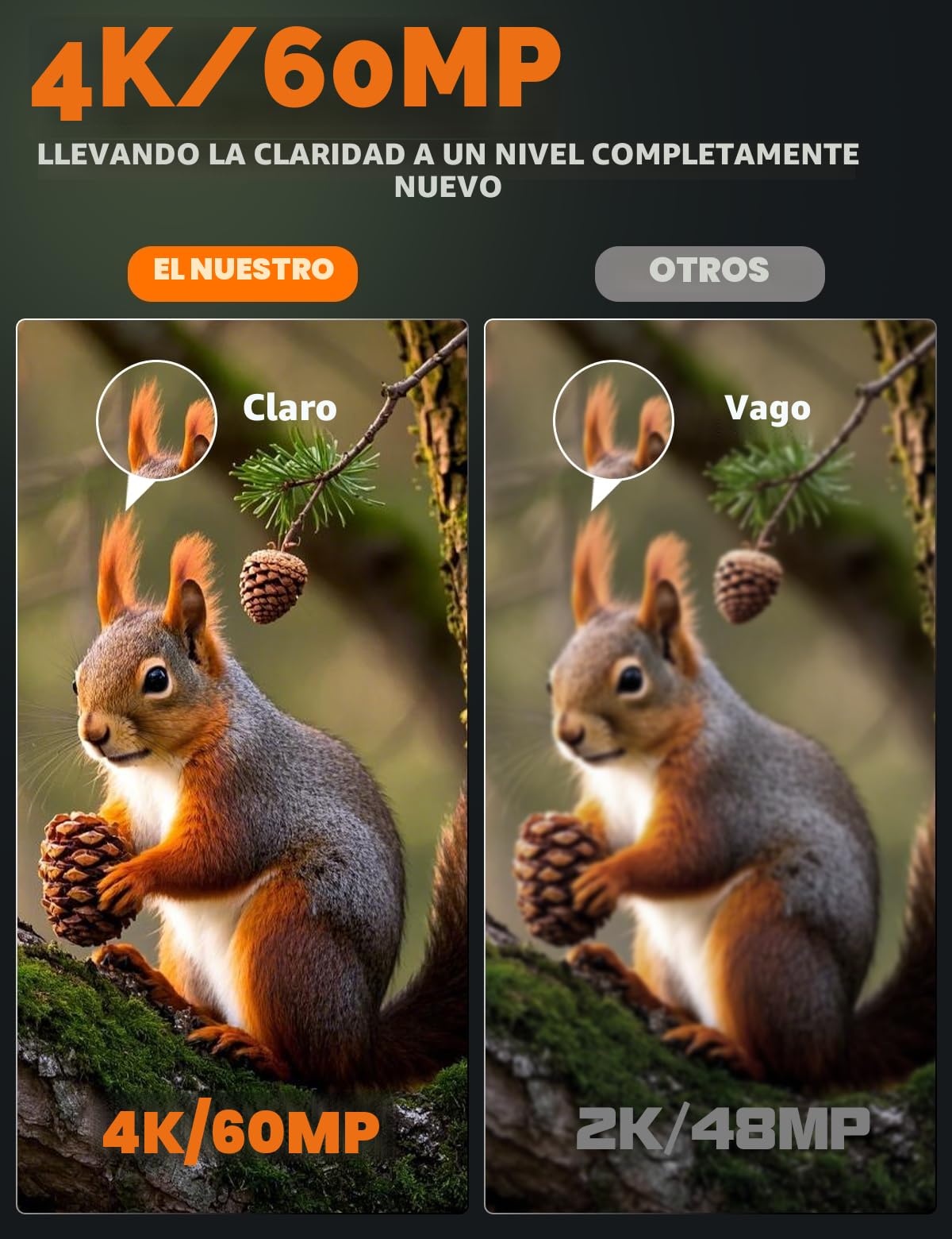 Cámara de Caza Solar WiFi 4K 60MP con Batería Recargable de 5200 mAh, Camara Fototrampeo con Visión Nocturna, 0.1s Tiempo de Activación, IP66, Observación de Animales, con Tarjeta SD de 32GB