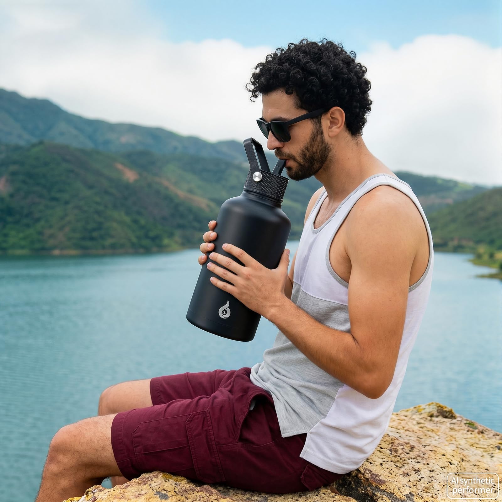 Amazon.com: BJPKPK 64oz Insulated Water Bottle, Half Gallon Water