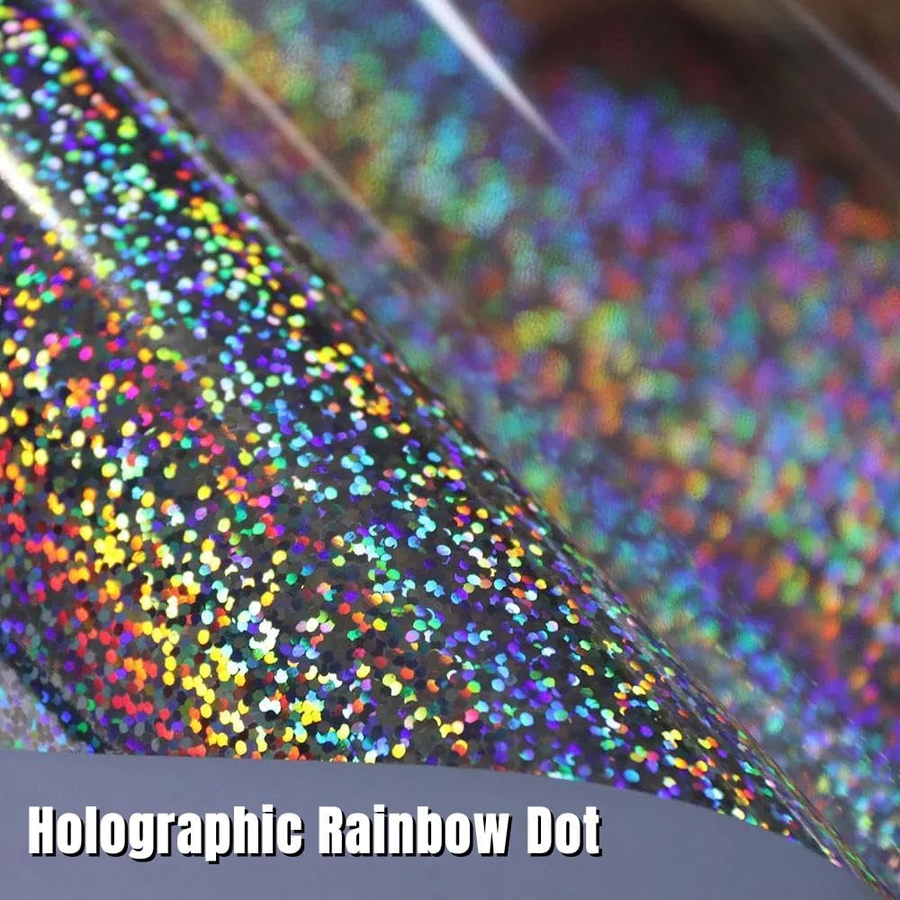 Holographic Silver Metallic Foil HTV Heat Transfer Vinyl for T-Shirt 12" X 10"(Pack of 5) image 2