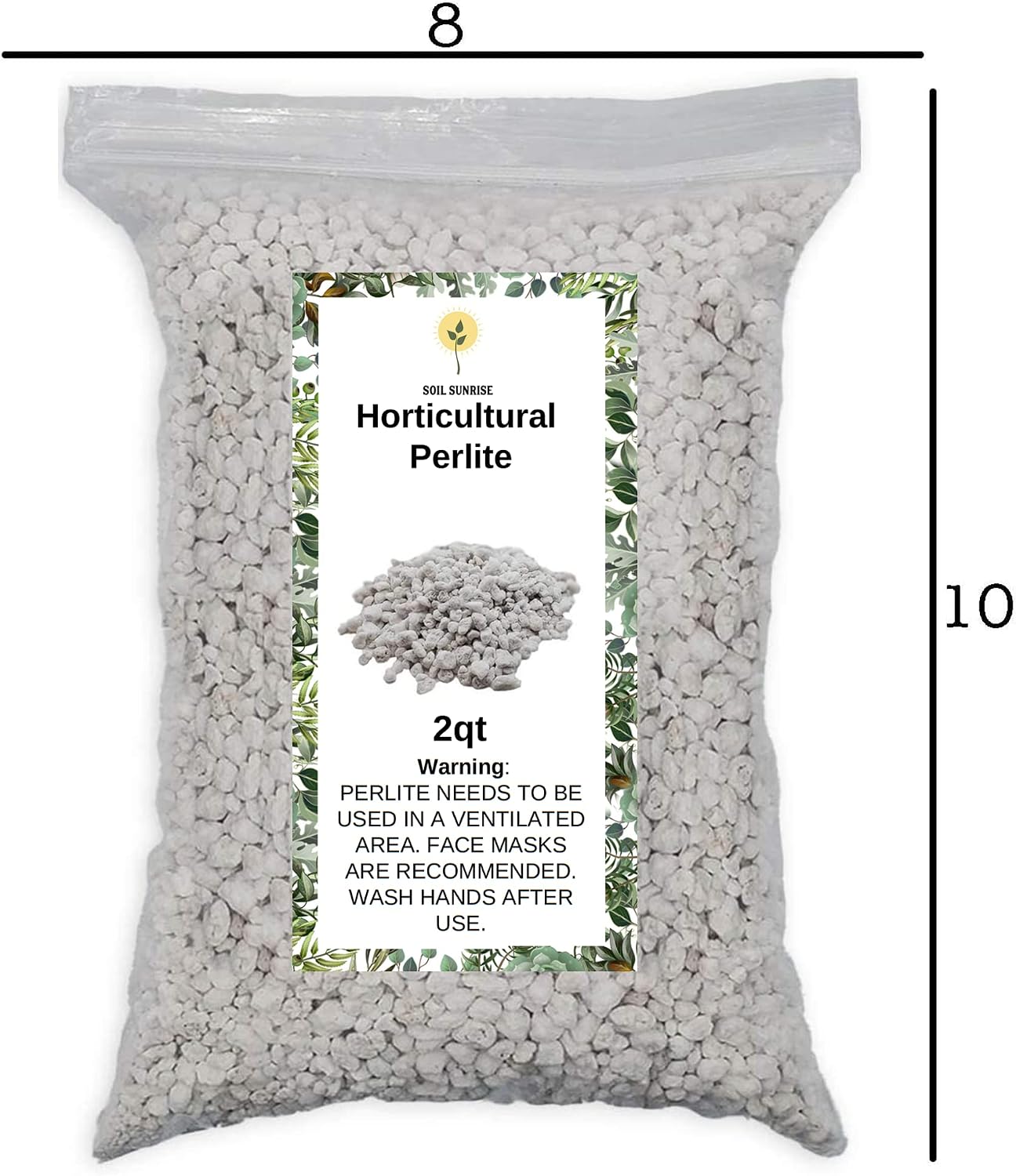 Horticultural Perlite, Soil Amendment for Enhanced Drainage and Growth, Ideal for Potting Mixes 2QT