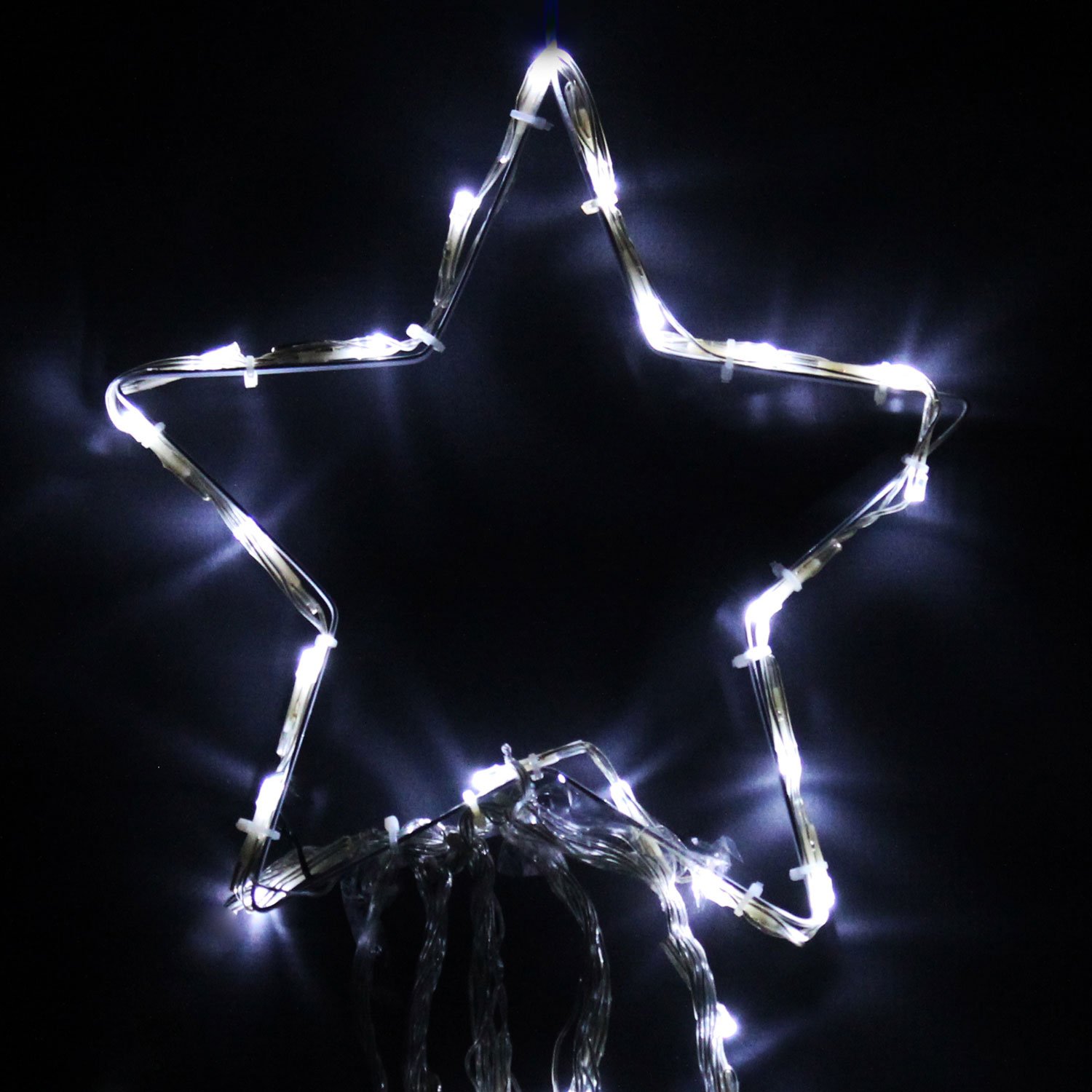 WeRChristmas 340 LED House Christmas Tree Top Star Light with Waterfall Effect 5 x 3.5 m Strings, White - Image 3