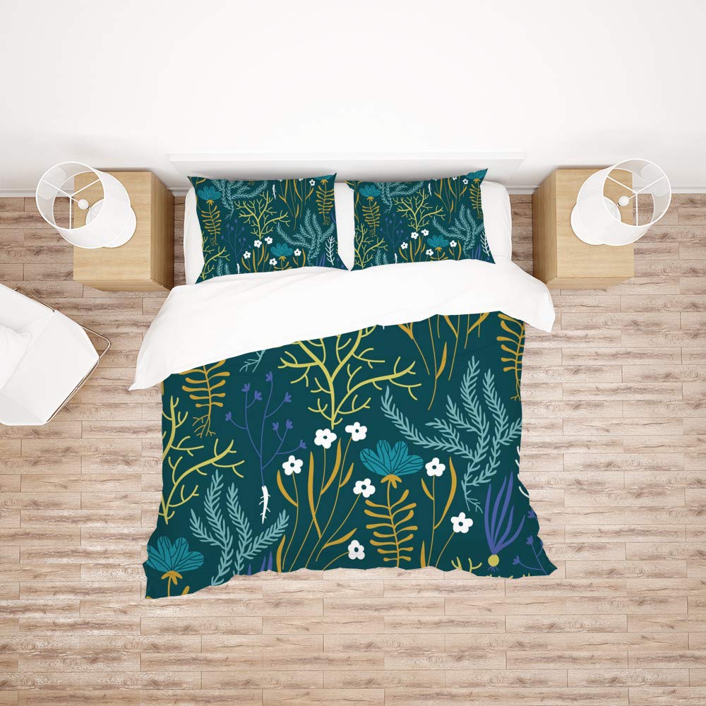 Housse de couette respirante vert foncé fini la transpiration lit Queen Size