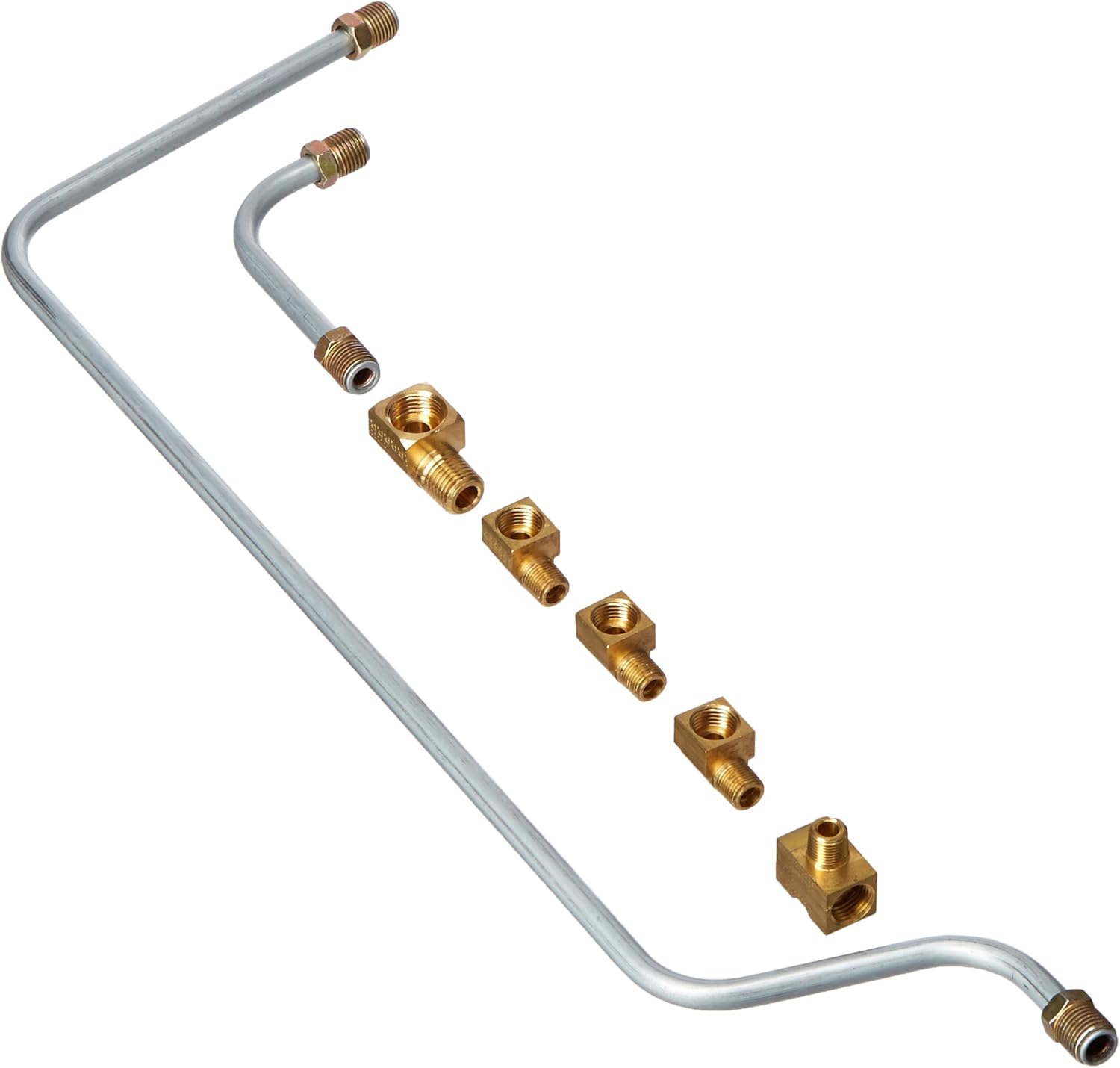 The Right Stuff VPC5905 Fuel Pump to Carburetor Line, 8 Piece (Dual Quad., 3 Lines, 5 Fittings)
