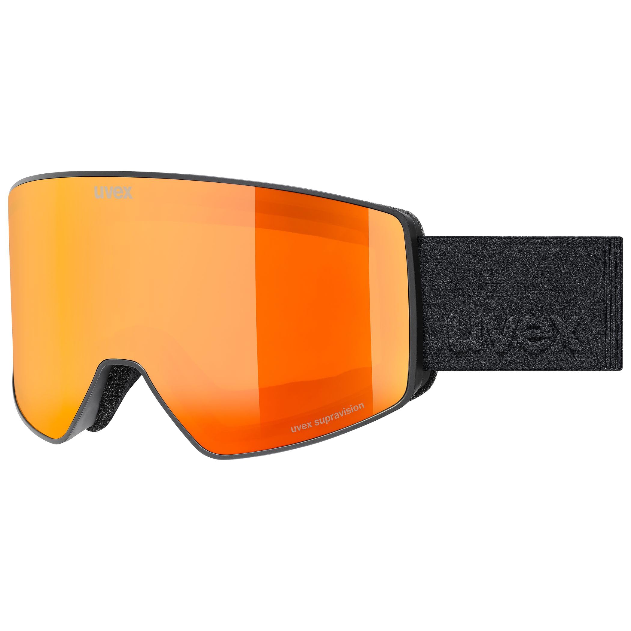 Uvex Unisex-Adult, scenic FM ski goggles, black matt/mirror red, one size