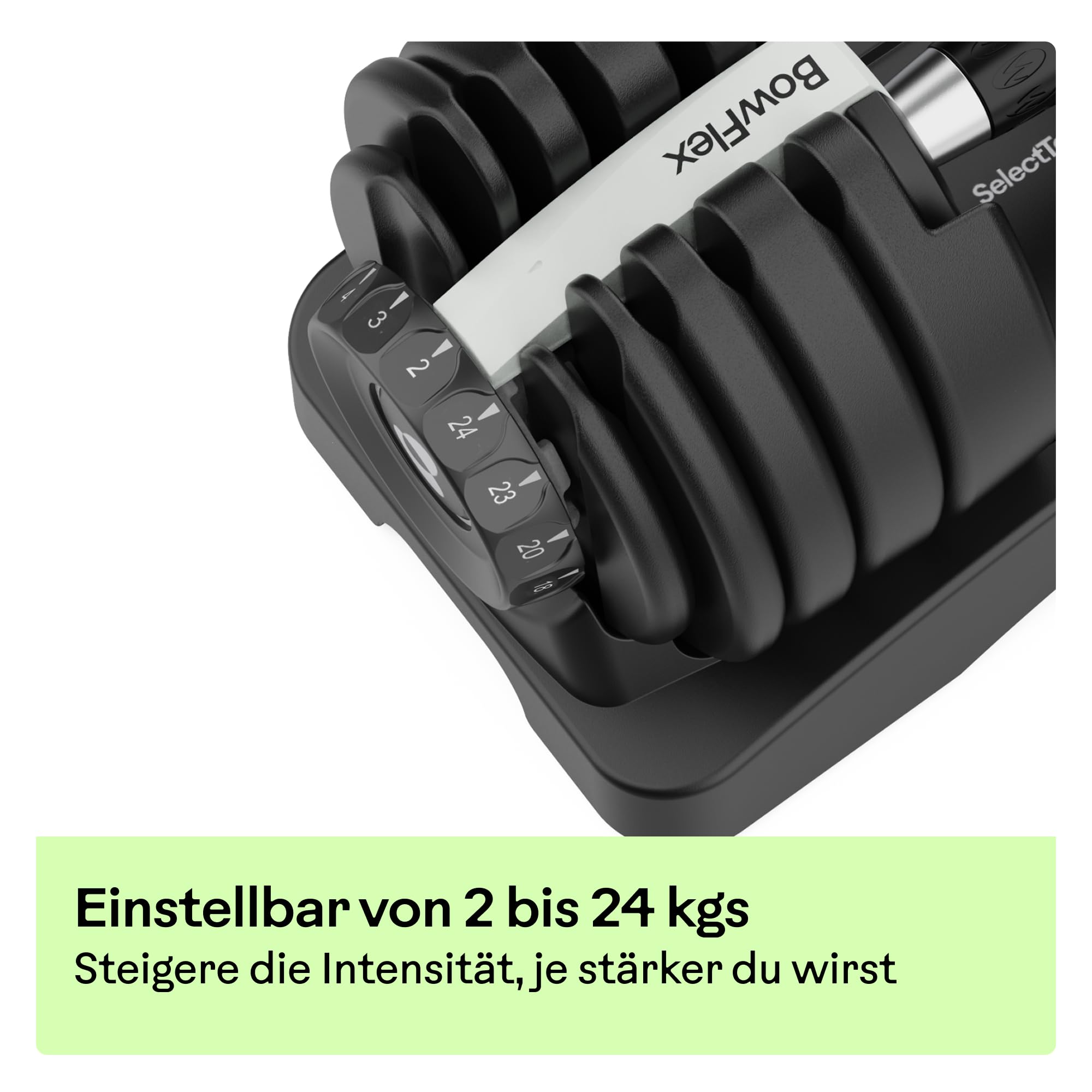 Bowflex SelectTech 52 Verstellbare Hanteln (Paar) 2–24 Kg, Einstellbar Schnellwahlsystem, Platzsparende Kurzhanteln, Für Home Gym Krafttraining, JRNY Kompatibel