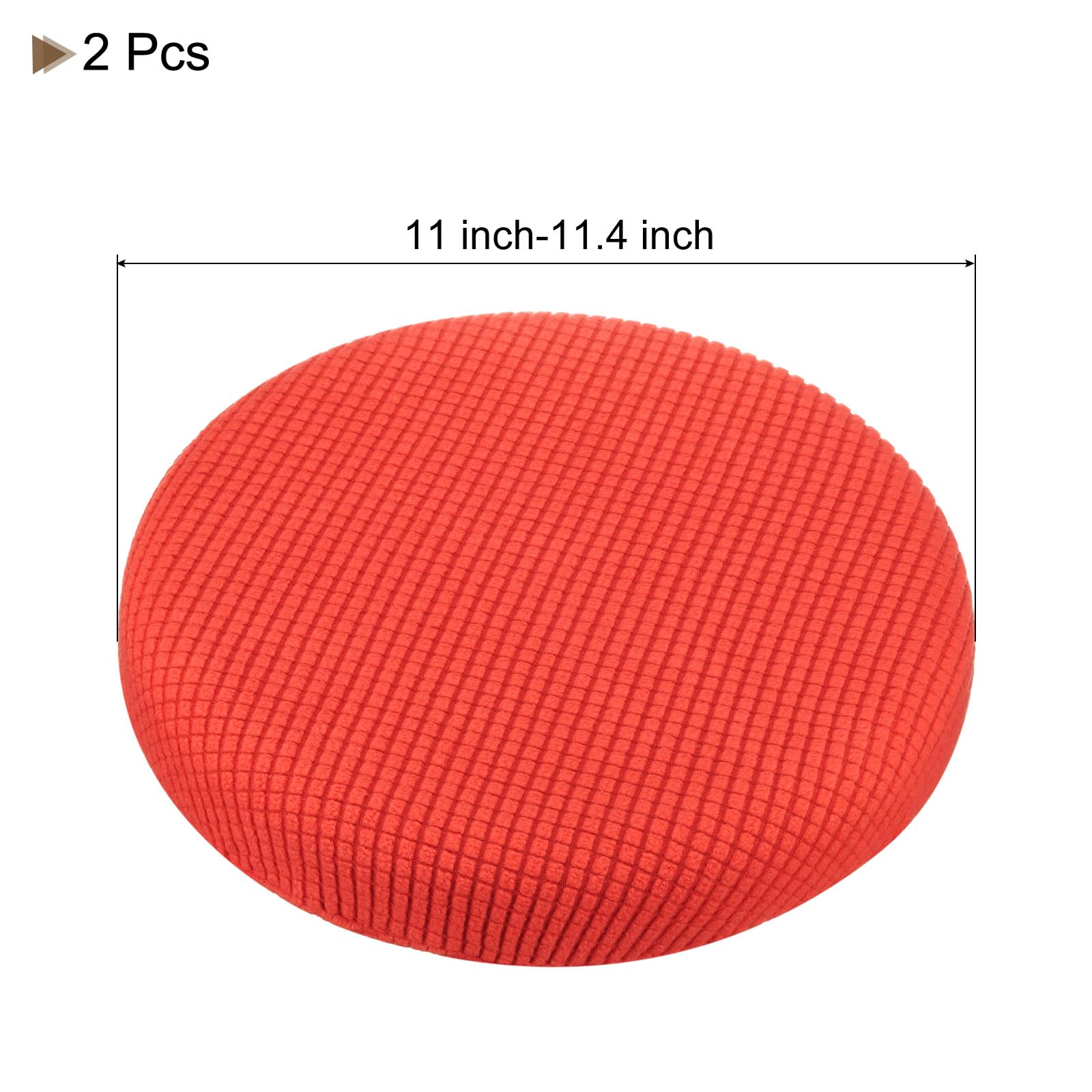 Uxcell 2pcs Upgraded Round Bar Stool Covers, Round Chair Covers Dia.12-14", for Bar Stool Slipcovers Orange - Image 2