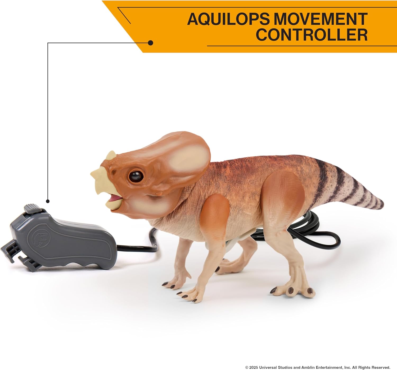 Wow! Stuff: Jurassic World Dolores Deluxe Puppetronic by RealFX - Interactive Baby Aquilops, 30+ Actions & Sounds, Realistic 15" Dinosaur Toy, Ages 8+