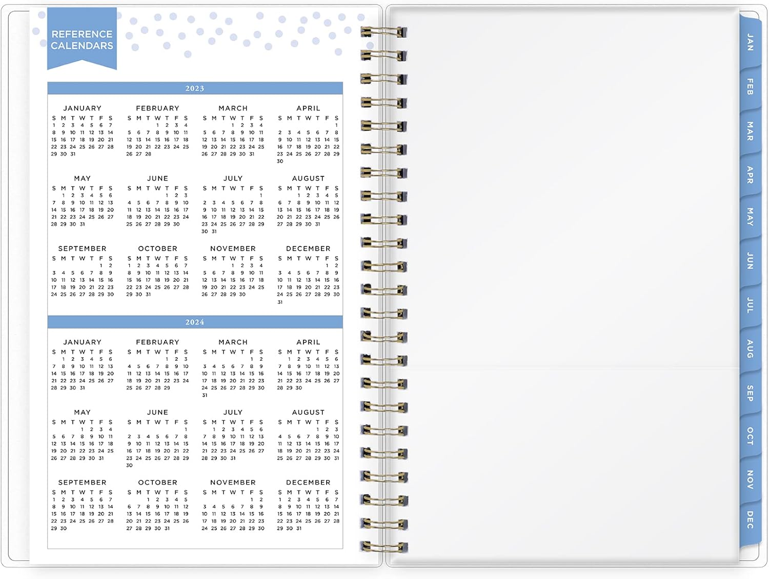 Blue Sky Day Designer for 2023 Weekly and Monthly Planner, 5' x 8', Frosted Cover, Wirebound, Tile (101410-23)