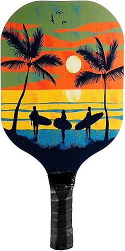 Miniatura 8 de Juego de 4 palas de pickleball con 4 paletas de tilo de alta calidad de 9 capas y 4 bolas de pickleball, 2 cintas de agarre y 2 cinturones de