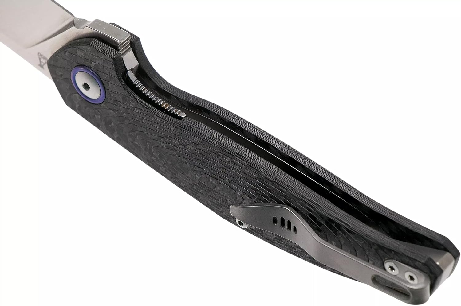 MKM Maniago Knife Makers Goccia Flipper EDC Pocket Knife - M390 Super Steel Drop Point Blade, G10, Micarta, Carbon Fiber, Titanium Handles, Designed by Jens Anso, Made in Italy (Carbon Fiber)