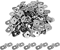Hordion 50-Pack M5 Two Hole U Bracket Stainless Steel Rigid Pipe Straps Conduit Clamps 3/16 Inch - Rustproof Secure Fastening