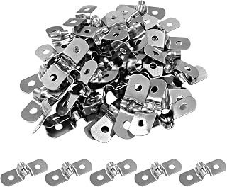 Hordion 50-Pack M5 Two Hole U Bracket Stainless Steel Rigid Pipe Straps Conduit Clamps 3/16 Inch - Rustproof Secure Fastening