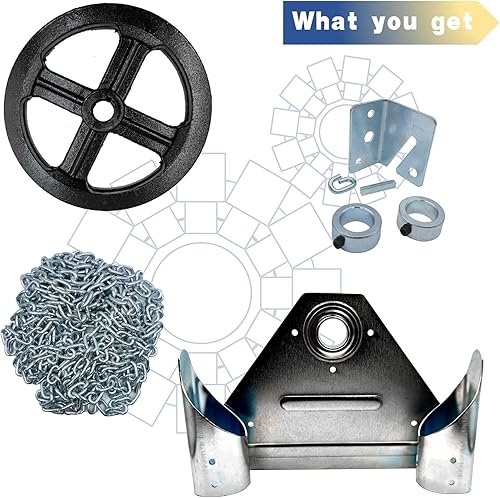 Miniatura 5 de LAJIAOZ Polipasto de cadena para puerta de garaje, accionamiento reducido 11, polipasto resistente de accionamiento directo 4000 para puertas