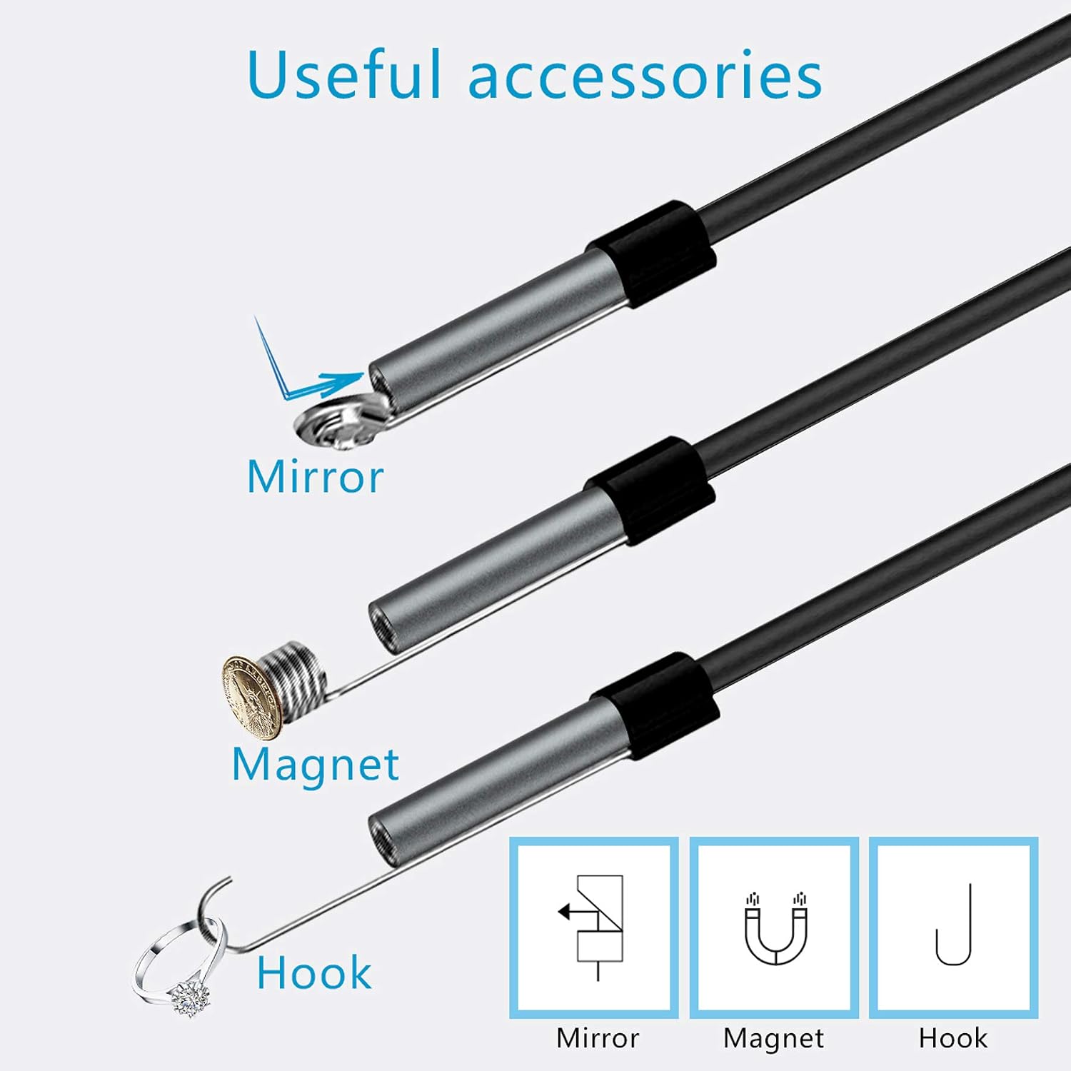 USB Endoscope for OTG Android Phone, Computer, 5.5 mm Type C Borescope Inspection Snake Camera Waterproof, 11.48FT Semi-Rigid Cord with 6 LED Lights, Compatible with Windows PC, MacBook