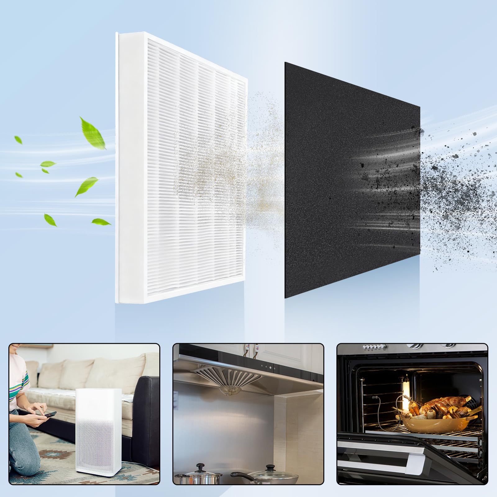 Filtro A Carbone Attivo Per Condizionatore – 100x40 Cm In Cotone Nero, Ricambio Per Cappe, Forni E Ventilazione, Rimuove Odori E Grasso