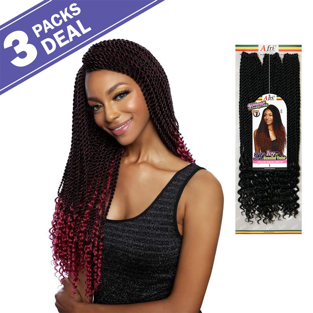 Amazon.com : MULTI PACK DEALS! Mane Concept Crochet Braids Afri-Naptural 3X  Ivy Senegal Twist 20" (3-PACK, 2) : Beauty & Personal Care