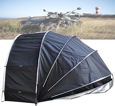 Bike Cover Hanging Motorcycle Shed Tent, Speedway Shelters, Motorcycle Shed Garage Tent Garage for Motorcycle Storage Tent, Semispiral Shell Motorbike Bike Tent Cover Shed GreenBlack