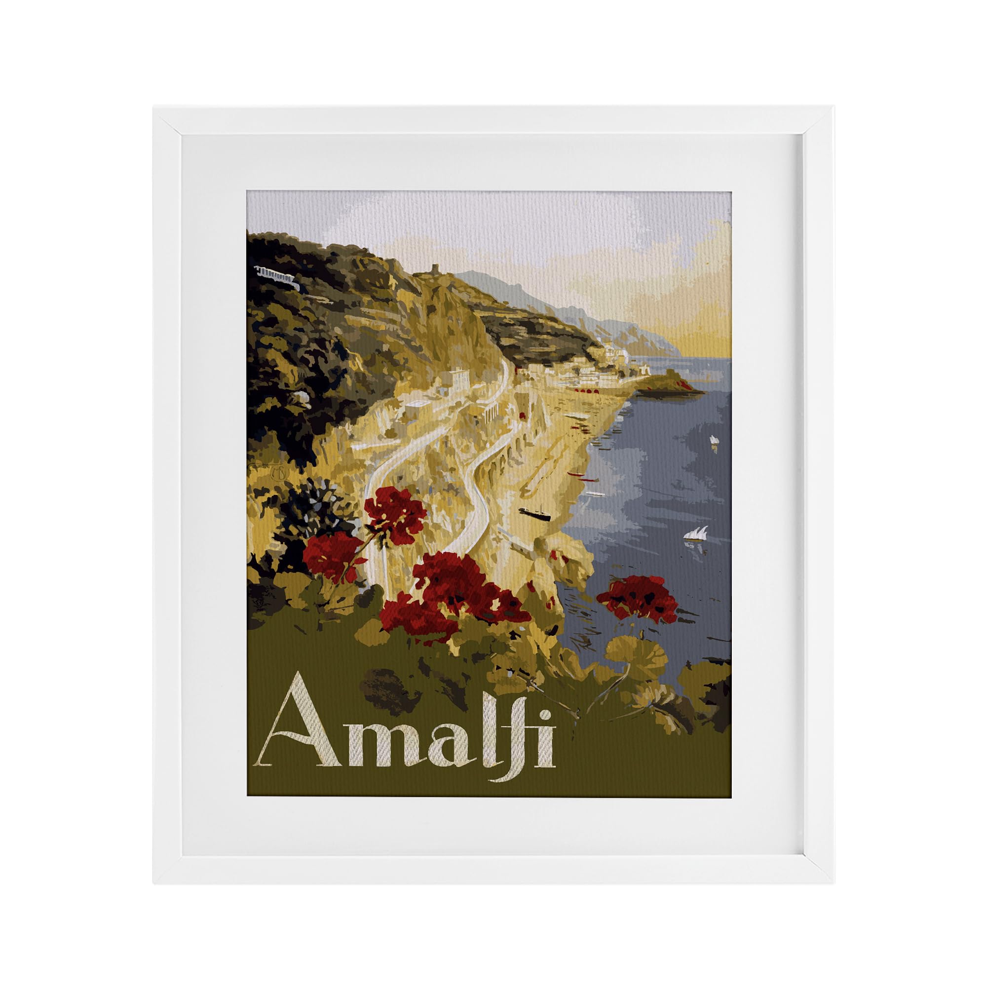 'Picturesque Amalfi Coast'| Framed Print Under Glass