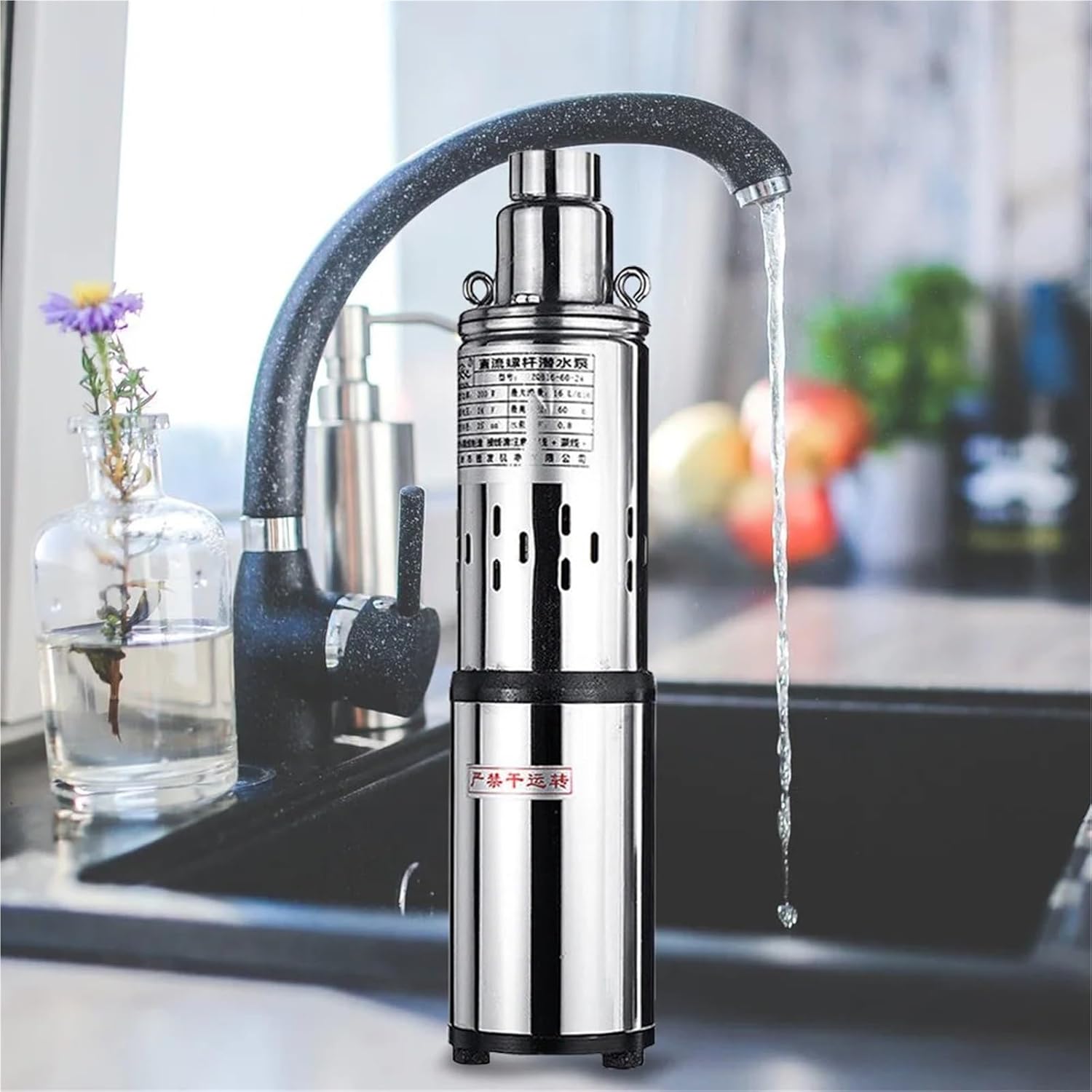 1pcs Submersible Solar Water Pump Ultra Quiet 24V 200W Lift 30M 1.2m³/h Deep Well Pump