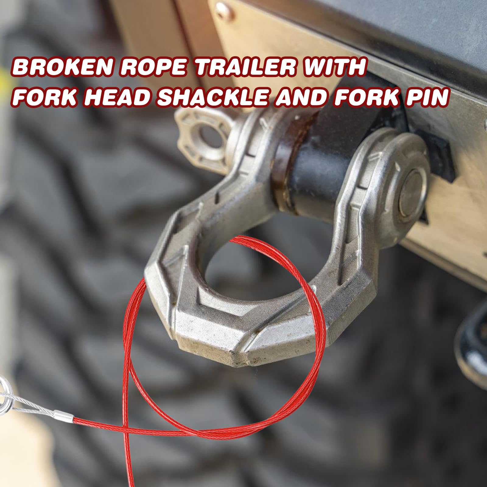 Cavo Di Sicurezza Per Rimorchio - 2 Pezzi Da 1 Metro Con Moschettone E Testa A Forcella - Colore Rosso - Foto 9