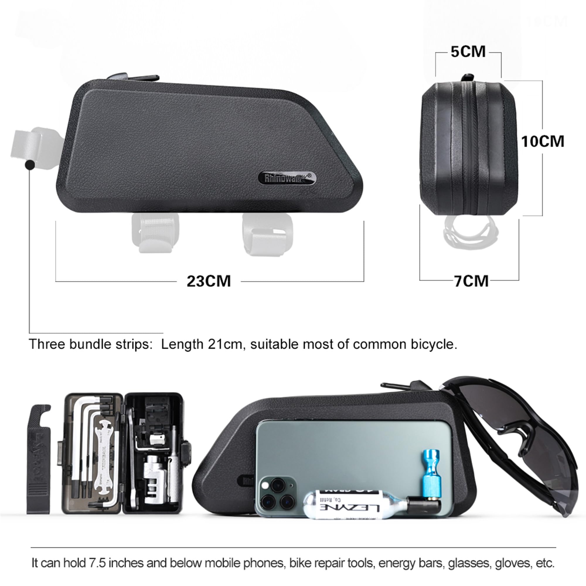 Bolsa impermeable para cuadro de bicicleta de 1,5 L, adecuada para bicicletas de carretera y montaña
