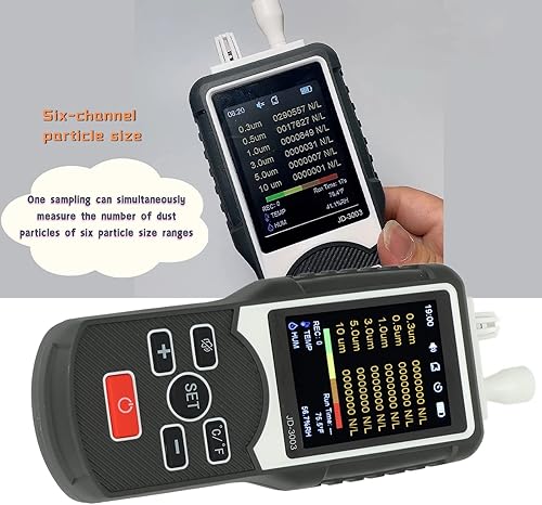 Miniatura 3 de Monitor de calidad del aire Detector de partículas para interiores PM1.0 PM10 Contador de partículas de polvo Contador de partículas de humedad
