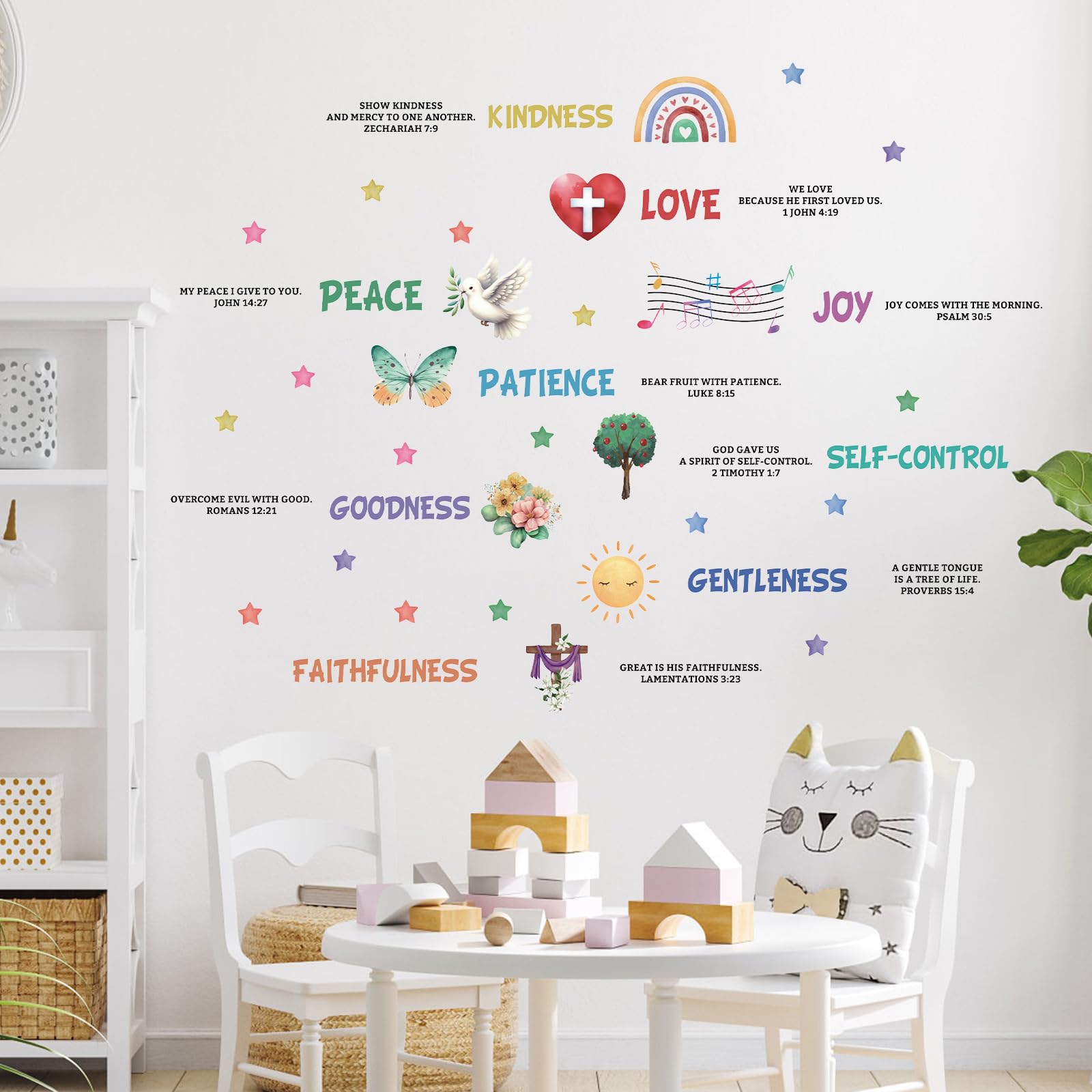 TOARTi Christian Bible Verse Wall Decals Children Inspirational Religious Wall Sticker Christian Scripture Decals Motivational Religious Stickers Classroom Church Sunday School Decoration - Image 4